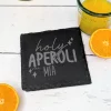 Schiefer-Untersetzer 'Holy Aperoli' personalisiert mit Name für Mädelsabend & Geburtstag