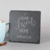 Schiefer-Untersetzer 'Home Sweet Home' personalisiert mit Namen für Paare als Einweihungsgeschenk