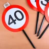 Schild mit Stab zum 40. Geburtstag