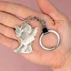 Schlüsselanhänger aus Metall | Schutzengel mit Herz