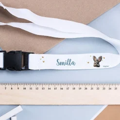 Schlüsselband mit Häschen und Name bedruckt