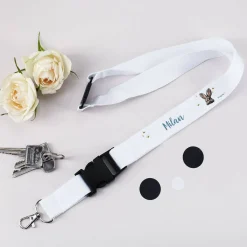 Schlüsselband mit Häschen und Name bedruckt