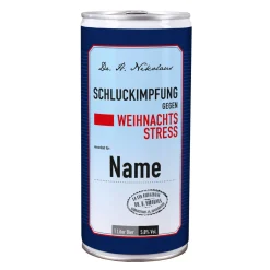 Schluckimpfung gegen Weihnachtsstress - 1 Liter Bierdose mit Ihrem Namen