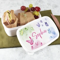 Schmetterlings-Lunchbox mit Ihrem Wunschnamen bedruckt