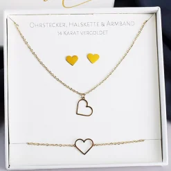 Schmuck-Geschenkset - Herzen aus Gold
