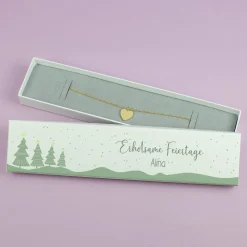 Schmuckverpackung zu Weihnachten personalisierte mit Wunschtext & Name | Geschenkbox für Armbänder