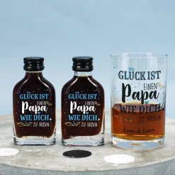 Schnaps Geschenkset für den besten Papa mit Box, Likör und Schnapsglas