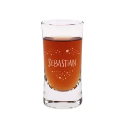 Schnapsglas mit Herzmotiv und Name