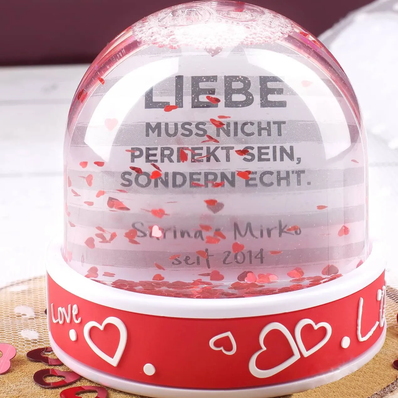 Schneekugel mit Lieblingsfoto und Ihren Wunschtexten