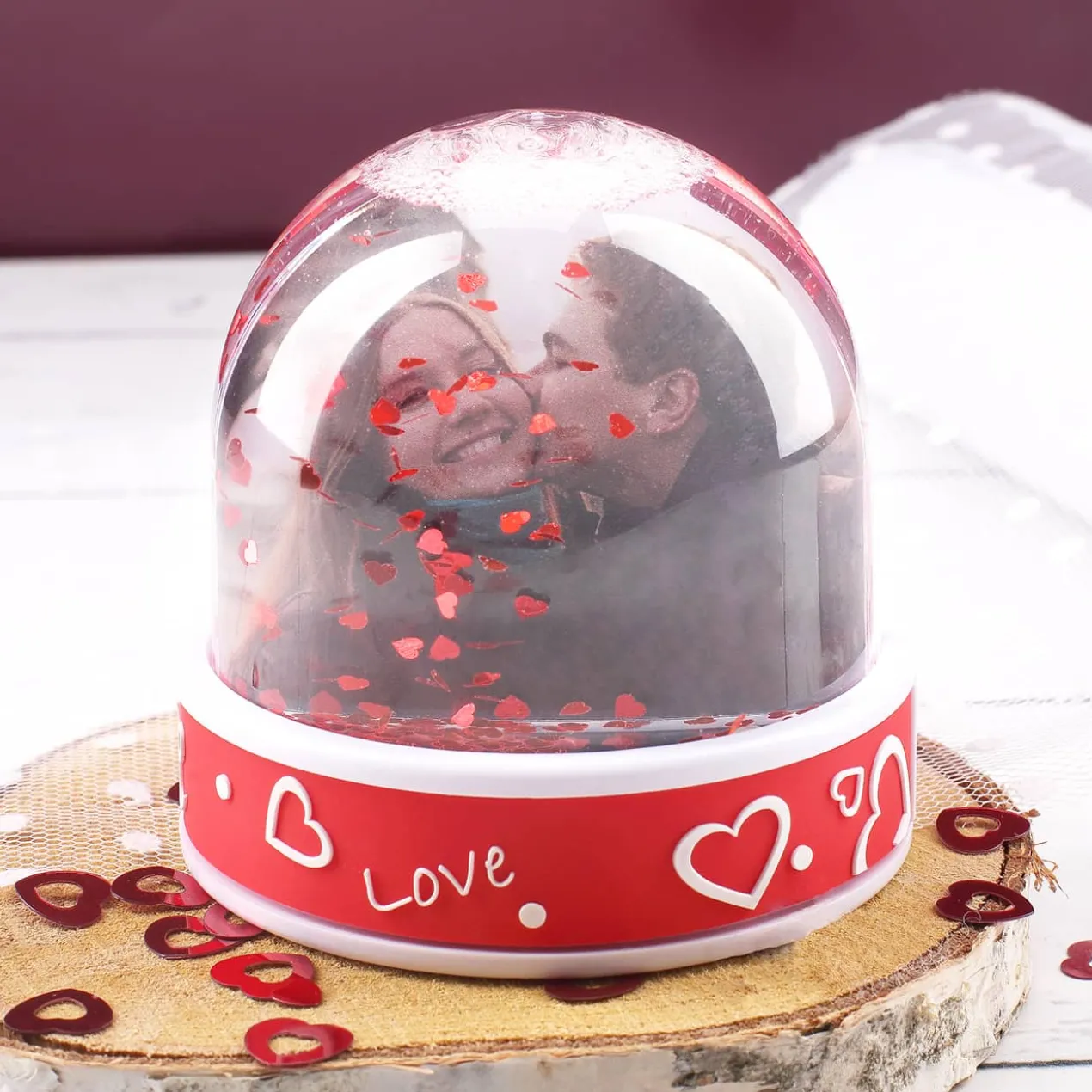 Schneekugel mit Lieblingsfoto und Ihren Wunschtexten