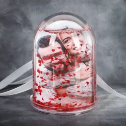 Schneekugel zum Valentinstag mit Ihren zwei Lieblingsfotos