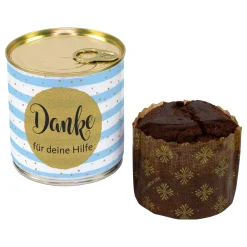 Schoko Brownie in der Dose als Dankeschön Geschenk mit Wunschtext personalisiert in Bäckerqualität
