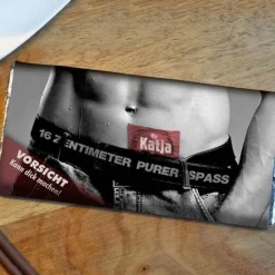 Schokolade 100g Tafel mit Wunschname -16cm purer Spaß-
