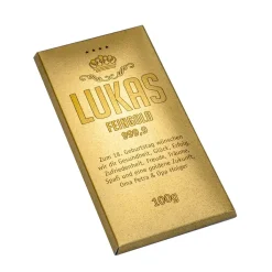 Schokolade in Goldbarren-Optik mit Name und Wunschtext, 100g