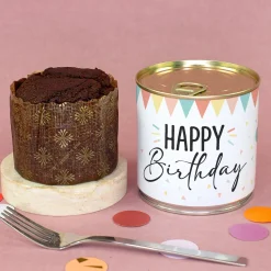 Schokoladen Brownie Kuchen in der Dose zum Geburtstag | Happy Birthday Geschenk in Bäckerqualität