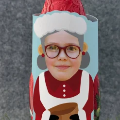 Schokoladen Weihnachtsfrau mit Ihrem Gesicht und Wunschtext, 200 g