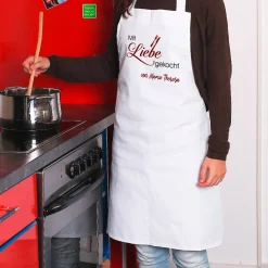 Schürze - Mit Liebe gekocht und Wunschnamen