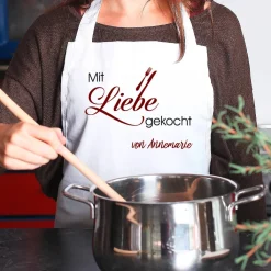 Schürze - Mit Liebe gekocht und Wunschnamen