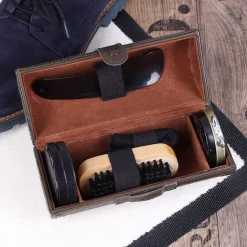 Schuhputzset für Gentleman mit Namensaufdruck