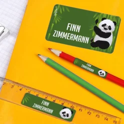 Schulaufkleber - Set mit Panda, in 3 Größen
