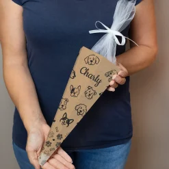 Schultüte für Hunde & Welpen personalisiert mit Name | 28 cm Zuckertüte für Hundeschule