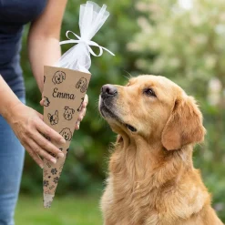 Schultüte für Hunde & Welpen personalisiert mit Name | 28 cm Zuckertüte für Hundeschule