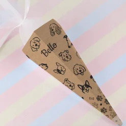Schultüte für Hunde & Welpen personalisiert mit Name | 28 cm Zuckertüte für Hundeschule