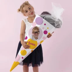 Schultüte für Mädchen mit Foto und Name