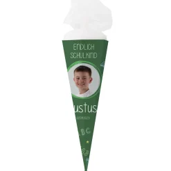 Schultüte in Tafeloptik mit Foto und Name