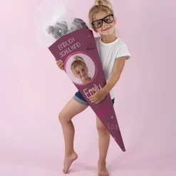 Schultüte in Tafeloptik mit Foto und Name