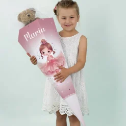 Schultüte mit bezaubernder Ballerina und Name