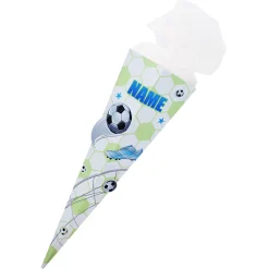 Schultüte mit 3D-Fußballmotiv und Name