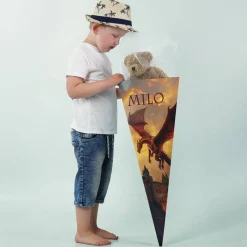Schultüte mit Drachenmotiv und Wunschname
