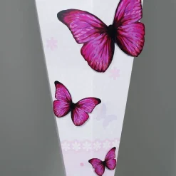 Schultüte mit 3D Schmetterlingen und Name