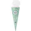 Schultüte mit floralem Muster, Libelle und Name