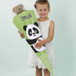 Schultüte mit Panda und Name