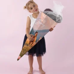 Schultüte mit Wildpferden und Name personalisiert | Zuckertüte für Mädchen zur Einschulung