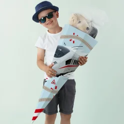 Schultüte XL mit Zug Motiv personalisiert mit Name | ICE | 80cm
