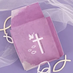 Schutzengel Armband zur Konfirmation in personalisierter Verpackung | Lila oder Türkis