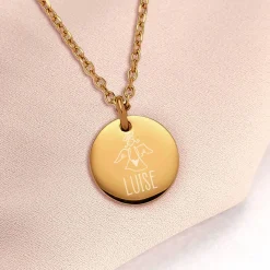 Schutzengel Halskette mit Name graviert - wahlweise in Gold & Silber