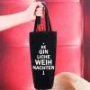 Schwarzer Flaschenbeutel mit weihnachtlichem GIN Spruch bedruckt
