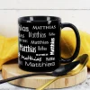 Schwarze Tasse mit Ihrem Wunschnamen