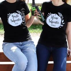 Schwestern T-Shirt für kleine, mittlere und große Schwestern