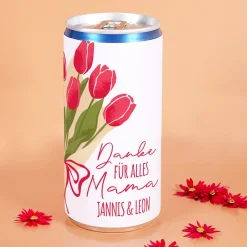 Secco Dose für Mama mit Tulpen Motiv | Secco als Geschenk zum Muttertag | 200 ml