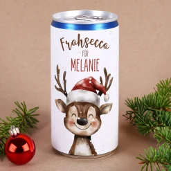 Secco Dose zu Weihnachten personalisiert mit Name | Rentier Frohsecco | 200 ml