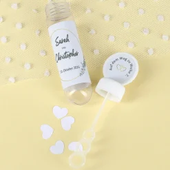 Seifenblasen 6er Set als Gastgeschenk zur Hochzeit personalisiert mit Namen & Datum | Eukalyptus