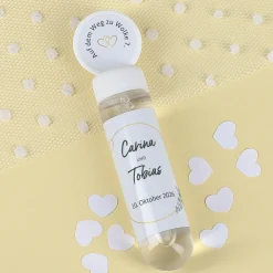 Seifenblasen 6er Set als Gastgeschenk zur Hochzeit personalisiert mit Namen & Datum | Eukalyptus
