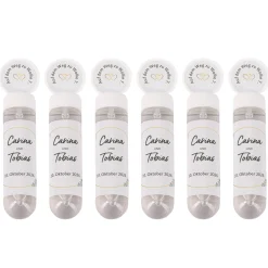 Seifenblasen 6er Set als Gastgeschenk zur Hochzeit personalisiert mit Namen & Datum | Eukalyptus