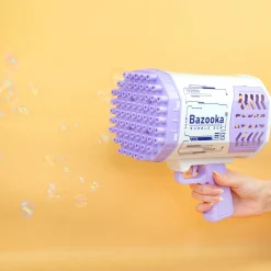 Seifenblasenpistole mit LED Licht | Party Bazooka mit Akku