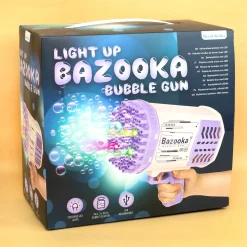 Seifenblasenpistole mit LED Licht | Party Bazooka mit Akku